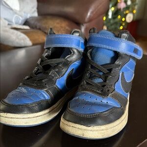 Nike Kids Black and Blue High-Top Sneakers